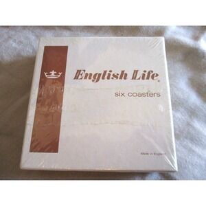 English Life Set Of 6 Coasters Butterfly Floral New in Factory Sealed Package